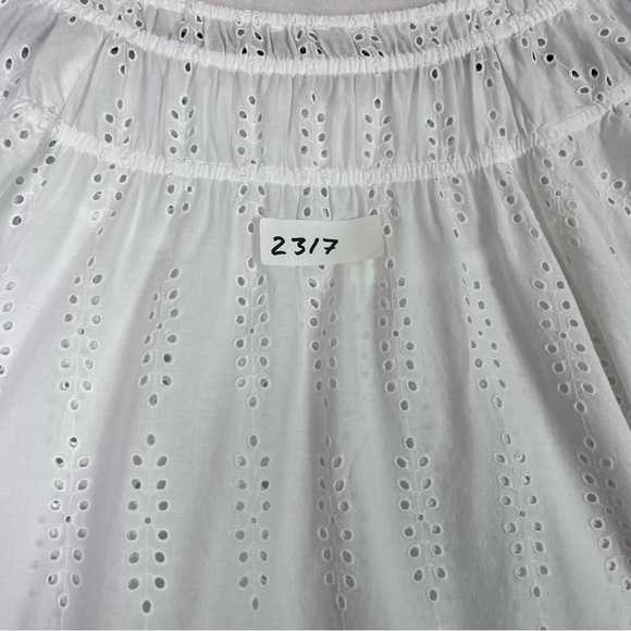 CASLON White Eyelet Cotton Top Short Sleeve Blouse - Picture 5 of 15